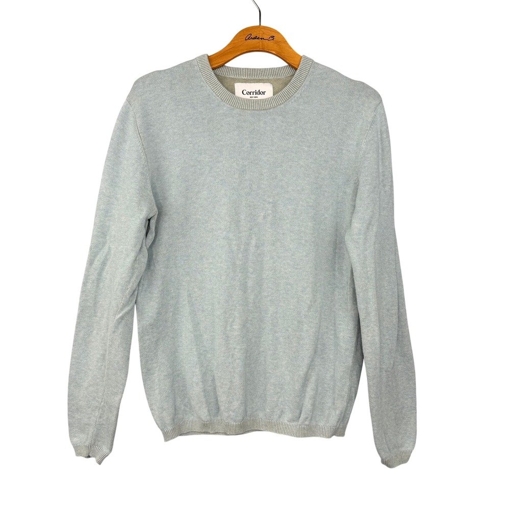 Corridor Crewneck Sweater Mens Medium Blue Long Sleeve Knit Pullover